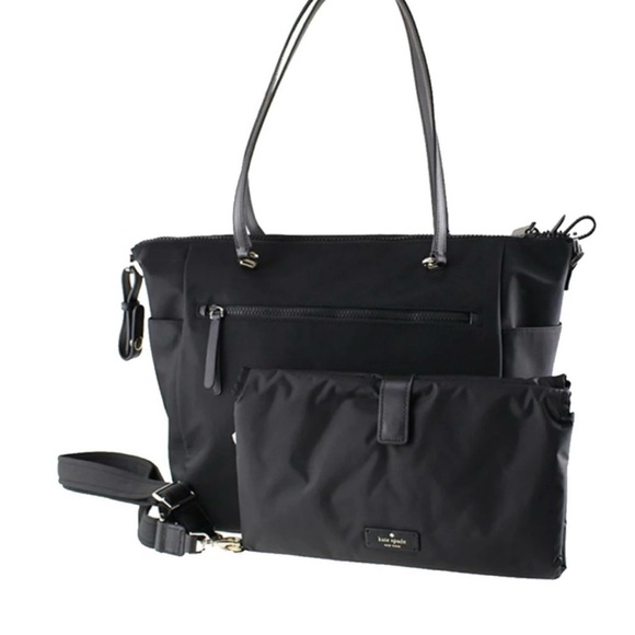 Kate Spade Jae Baby Bag - Black Diaper Bag with Changing Pad - Picture 3 of 11